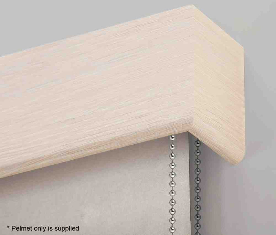 Hallis Cov-A-Blind Curved Wood Pelmet, Bleached Wood