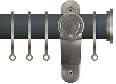 Renaissance Accents 35mm Slate Grey Lux Pole, Titanium Fynn Endcap