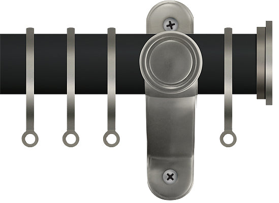 Renaissance Accents 35mm Cool Black Lux Pole, Titanium Fynn Endcap
