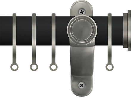 Renaissance Accents 35mm Cool Black Lux Pole, Titanium Fynn Endcap