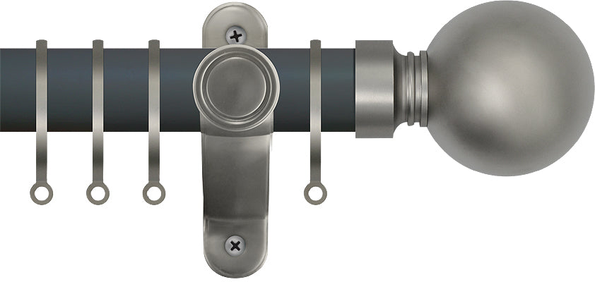 Renaissance Accents 35mm Slate Grey Lux Pole, Titanium Ball