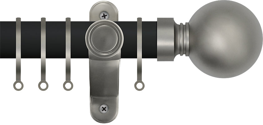 Renaissance Accents 35mm Cool Black Lux Pole, Titanium Ball