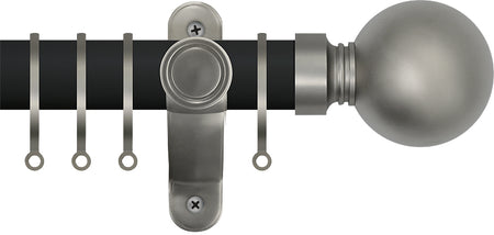 Renaissance Accents 35mm Cool Black Lux Pole, Titanium Ball