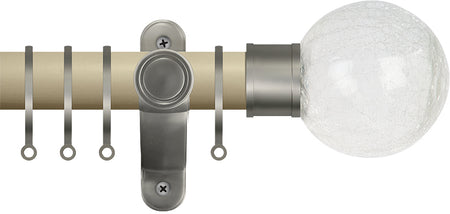 Renaissance Accents 35mm Cotton Cream Lux Pole, Titanium Crackled Glass