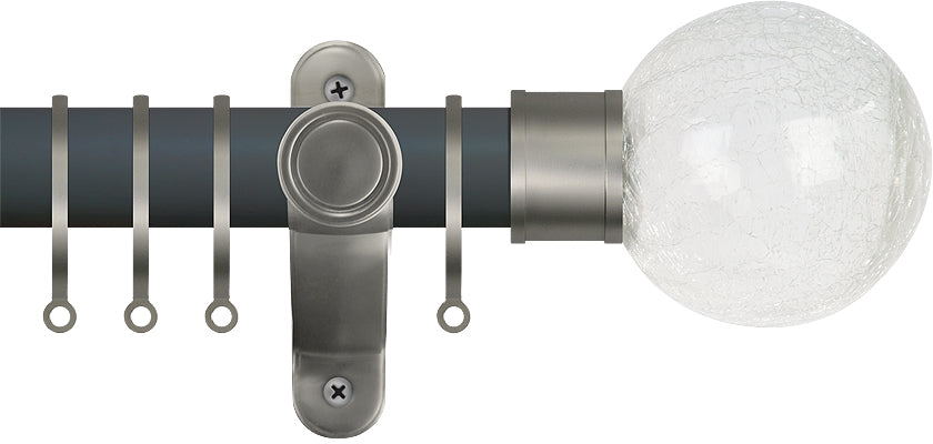 Renaissance Accents 35mm Slate Grey Lux Pole, Titanium Crackled Glass