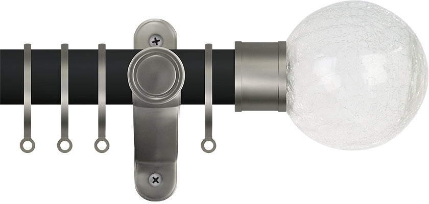 Renaissance Accents 35mm Cool Black Lux Pole, Titanium Crackled Glass