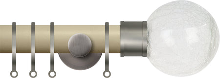 Renaissance Accents 35mm Cotton Cream Cont Pole, Titanium Crackled Glass