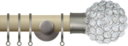 Renaissance Accents 35mm Cotton Cream Cont Pole, Titanium Crystal Bead