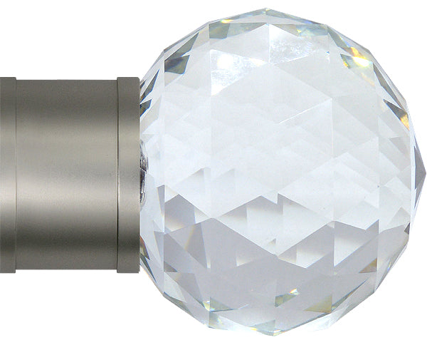 Renaissance Accents 35mm Finial Only, Titanium, Cut Crystal Ball