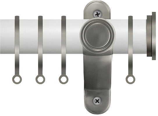 Renaissance Accents 50mm Chalk White Lux Pole, Titanium Fynn Endcap