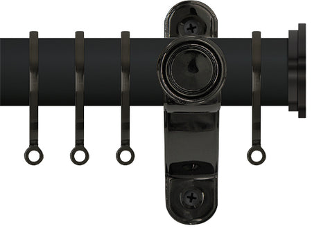 Renaissance Accents 50mm Cool Black Lux Pole, Black Nickel Fynn Endcap