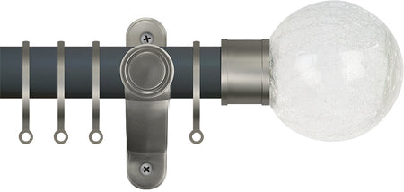 Renaissance Accents 50mm Slate Grey Lux Pole, Titanium, Crackled Glass
