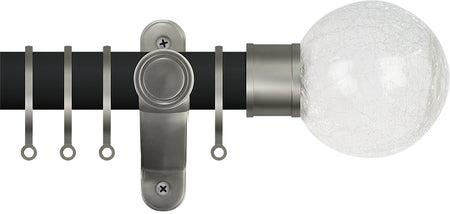Renaissance Accents 50mm Cool Black Lux Pole, Titanium, Crackled Glass