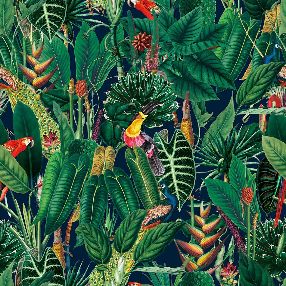 Chatham Glyn Tropical Velvets Sumatra Midnight Fabric