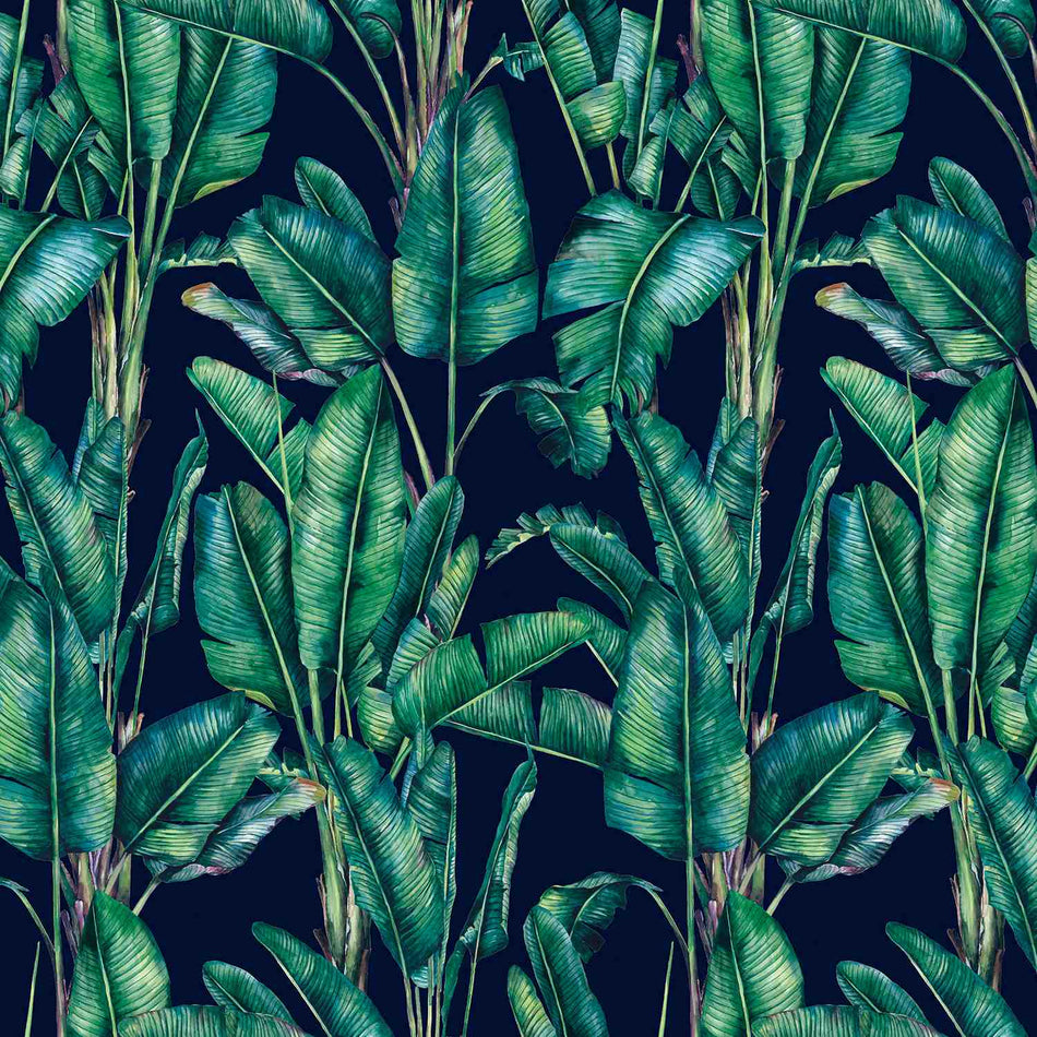 Chatham Glyn Tropical Velvets Valdivian Midnight Fabric
