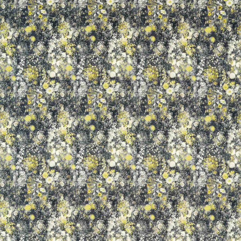 Studio G Country Escape Rosedene Charcoal/Chartreuse Fabric