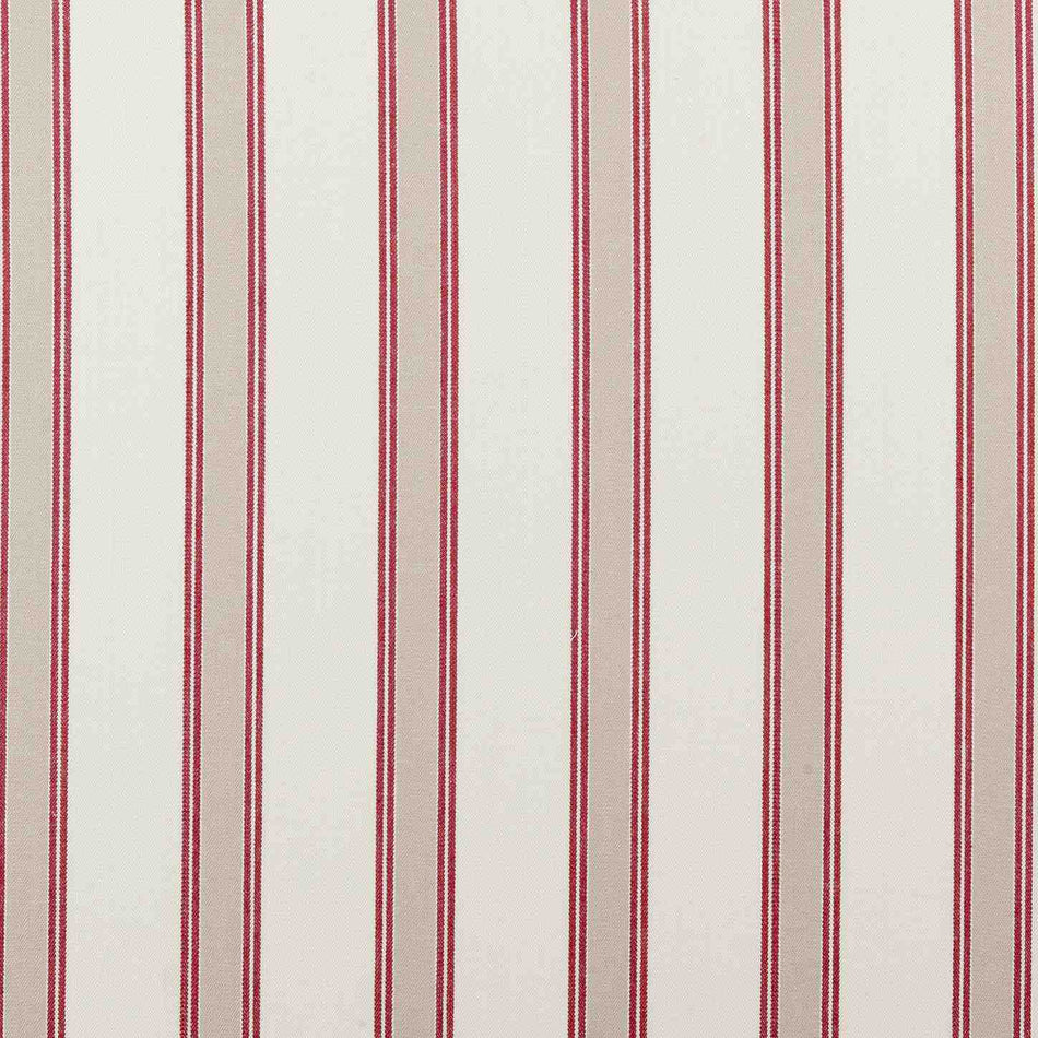 Clarke & Clarke Ticking Stripes Oxford Red Fabric