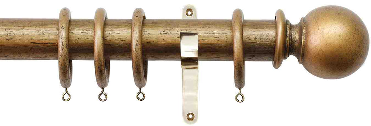 Jones Hardwick 40mm Handcrafted Curtain Pole Ant Gold,Brass,Ball – Just ...