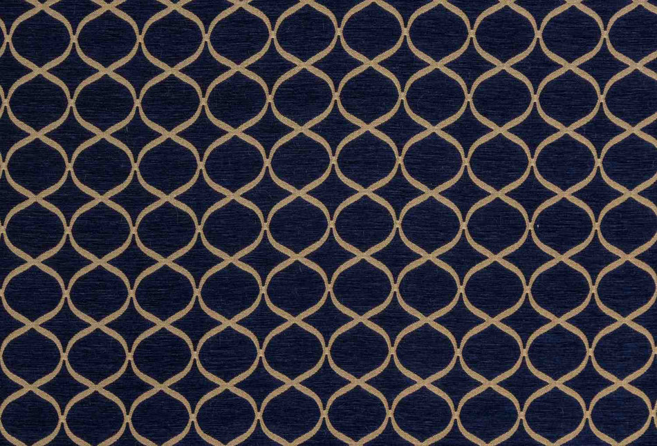 Fryetts Geo Trellis Indigo Fabric