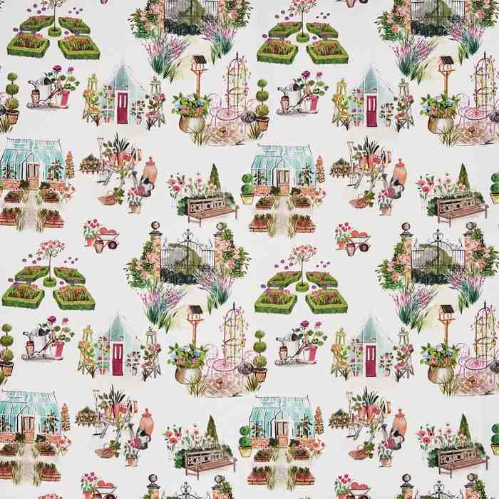 Prestigious Textiles English Garden Potting Shed Sweetpea Fabric