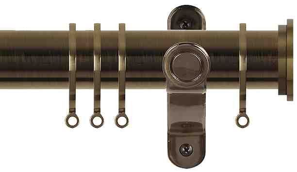 Renaissance Spectrum 50mm Curtain Pole Antique Brass, Fynn Endcap