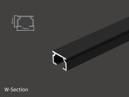 Renaissance W-Section Aluminium Uncorded Curtain Track, Black