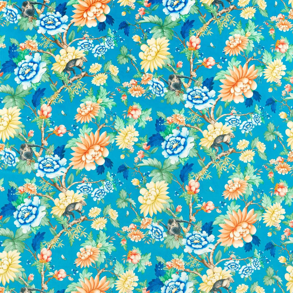 Clarke & Clarke Wedgwood Sapphire Garden Sapphire Velvet Fabric