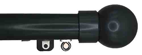 Cameron Fuller System Round38 Straight Curtain Track Ball Black