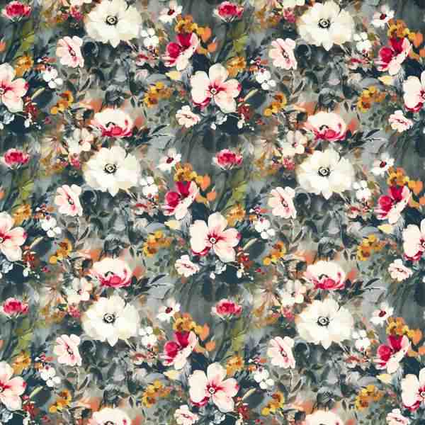 Studio G Floral Flourish Rugosa Noir Velvet Fabric