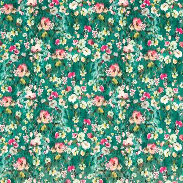 Studio G Floral Flourish Wild Meadow Mineral Velvet Fabric