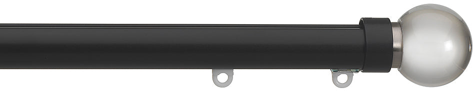Silent Gliss Metropole 30mm 7610 Black Clear Ball Finial