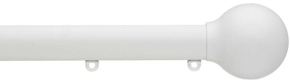 Silent Gliss Metropole 30mm 7610 Matt White Ball End Finial