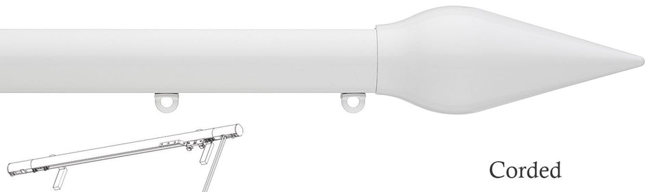 Silent Gliss Corded Metropole 30mm 7630 White Spear Finial