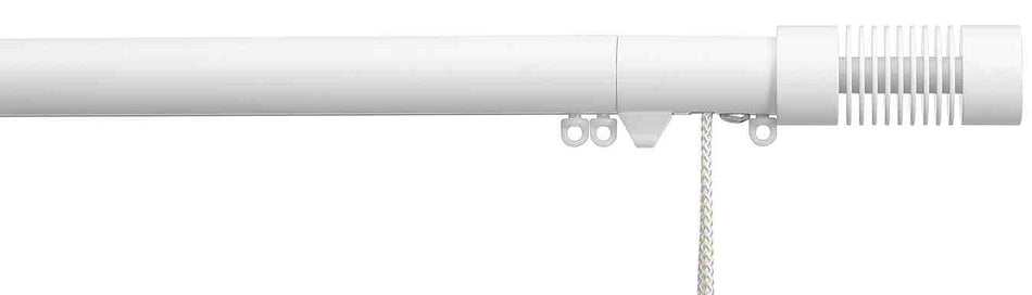 Silent Gliss Corded Metropole 30mm 7630 White Groove Cylinder Finial