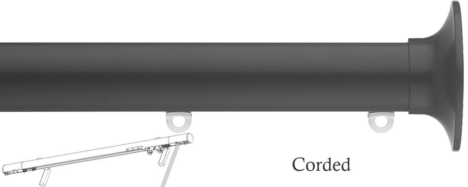 Silent Gliss Corded Metropole 30mm 7630 Black Taper Finial