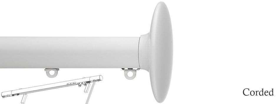 Silent Gliss Corded Metropole 30mm 7630 Matt White Ellipse Finial