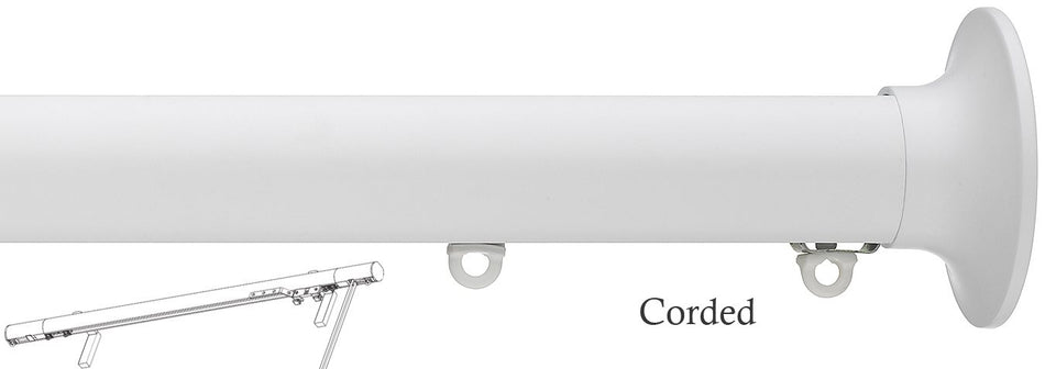Silent Gliss Corded Metropole 30mm 7630 Matt White Taper Finial