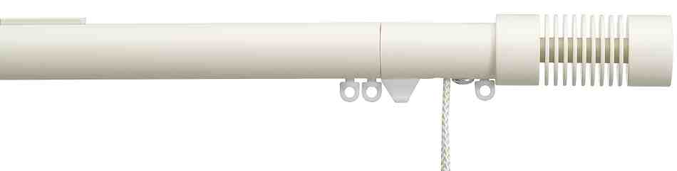 Silent Gliss Corded Metropole 30mm 7630 Ecru Groove Cylinder Finial