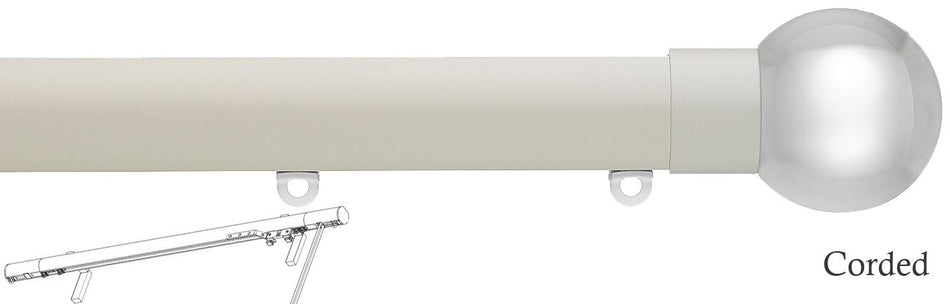 Silent Gliss Corded Metropole 30mm 7630 Ecru Clear Ball Finial