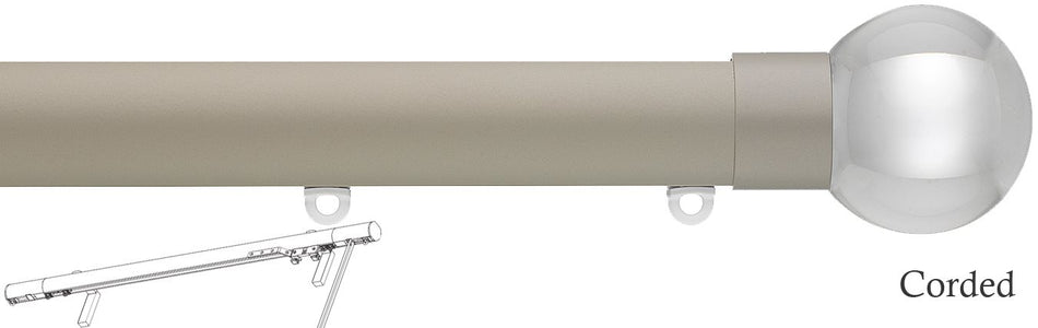 Silent Gliss Corded Metropole 30mm 7630 Ochre Clear Ball Finial