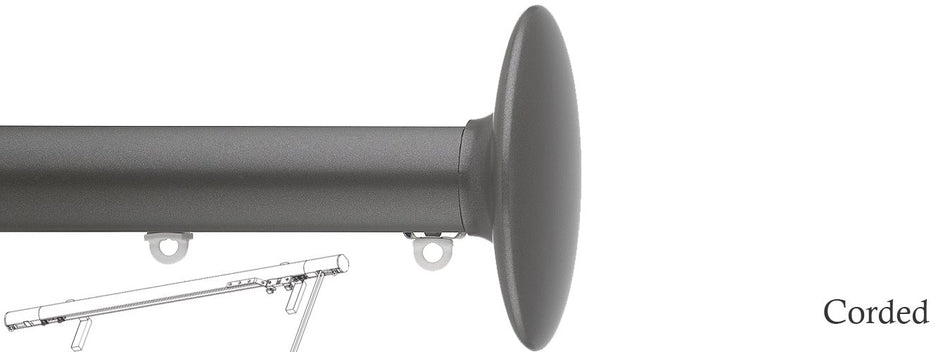 Silent Gliss Corded Metropole 30mm 7630 Gun Metal Ellipse Finial