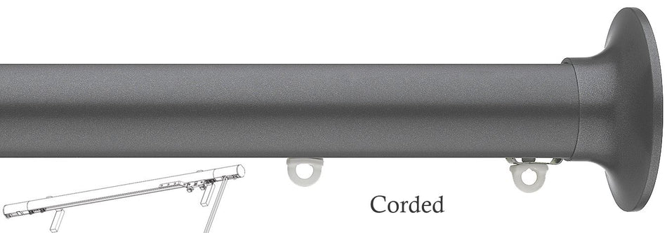 Silent Gliss Corded Metropole 30mm 7630 Gun Metal Taper Finial