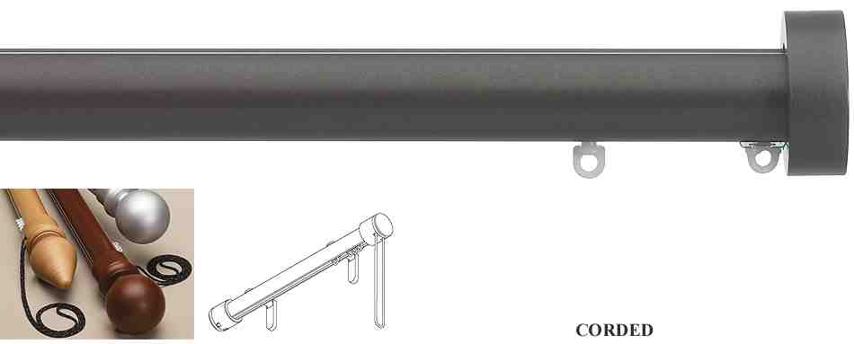 Silent Gliss Corded Metropole 30mm 7630 Bronze Design Endcap Finial