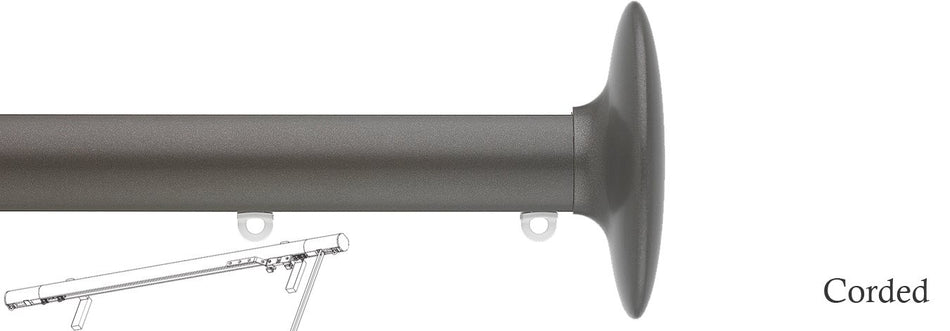 Silent Gliss Corded Metropole 30mm 7630 Bronze Ellipse Finial