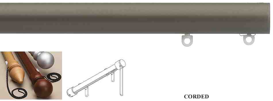 Silent Gliss Corded Metropole 30mm 7630 Antique Bronze Flush Endcap Finial