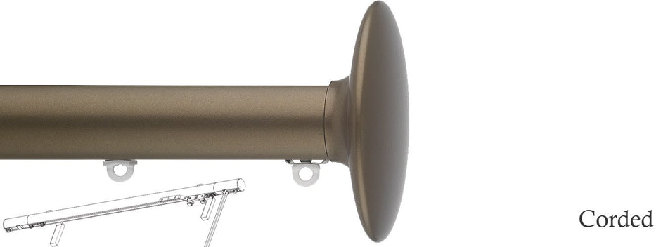 Silent Gliss Corded Metropole 30mm 7630 Antique Bronze Ellipse Finial