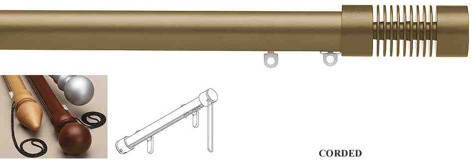 Silent Gliss Corded Metropole 30mm 7630 Sand Groove Cylinder Finial