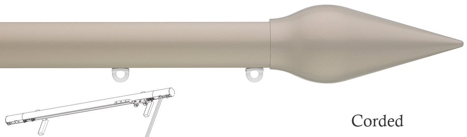 Silent Gliss Corded Metropole 30mm 7630 Taupe Spear Finial