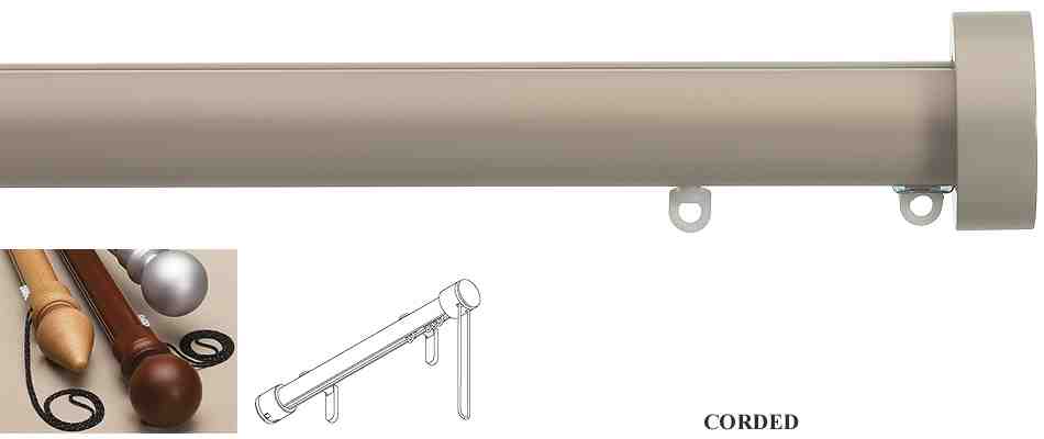 Silent Gliss Corded Metropole 30mm 7630 Taupe Design Endcap Finial