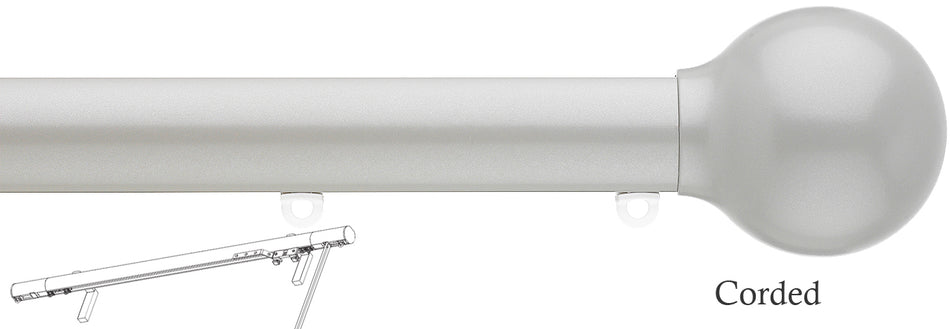 Silent Gliss Corded Metropole 30mm 7630 Anodic Grey Ball End Finial